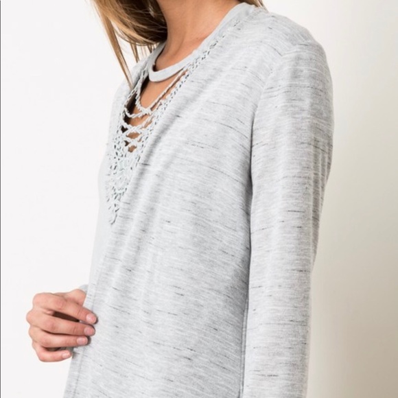 Heather Grey Cardigan Sweater - Picture 6 of 8